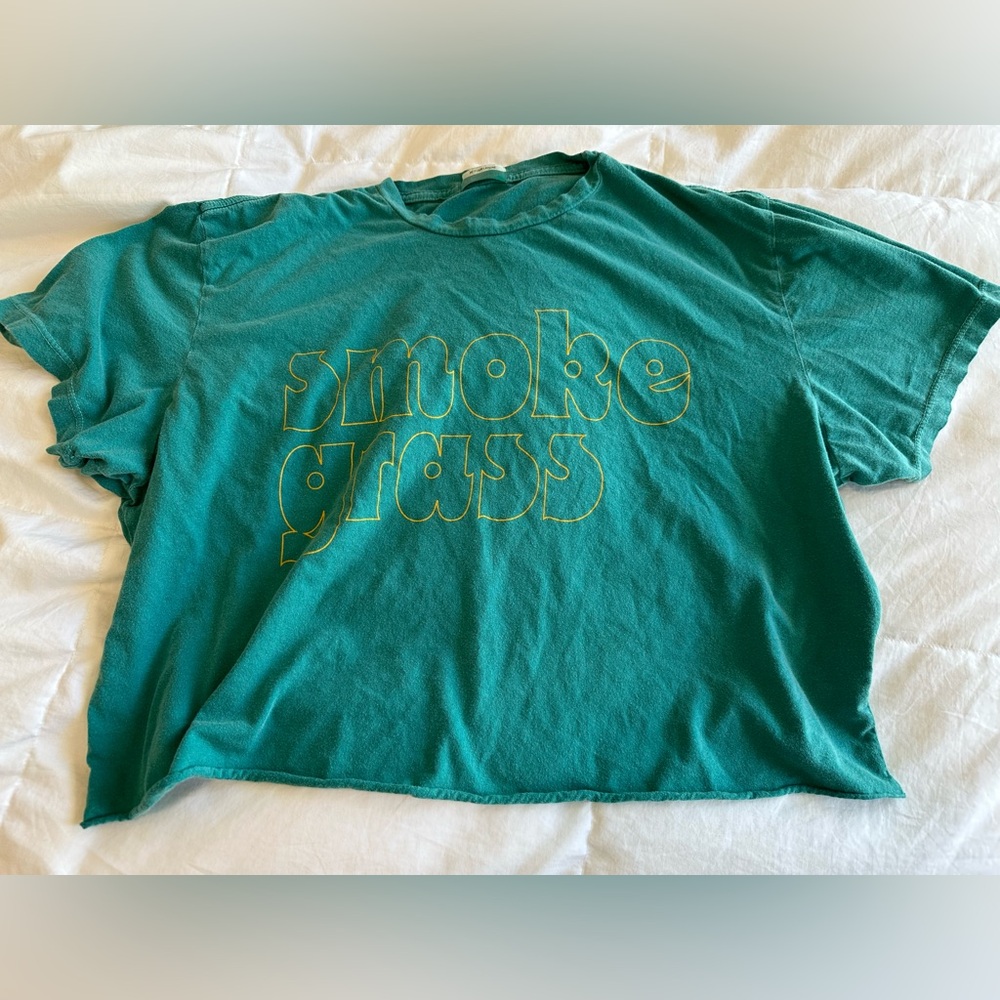 Mother cutoff tshirt “smoke grass” graphic